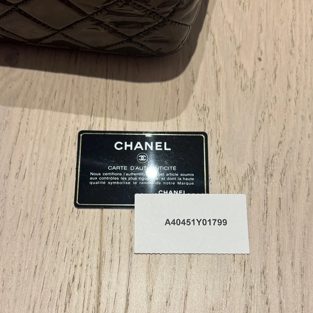 AUTHENTIC Chanel Classic Flap Bag – Dark Greem Patent Leather